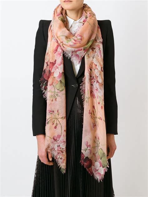 gucci blooms cashmere scafr|Gucci Scarves and Wraps for Women .